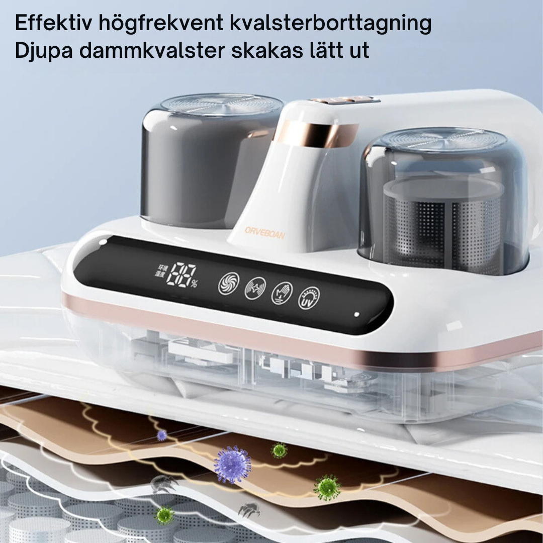 Högeffektiv kvalsterborttagning dammsugare, damm, allergier, UV ljus