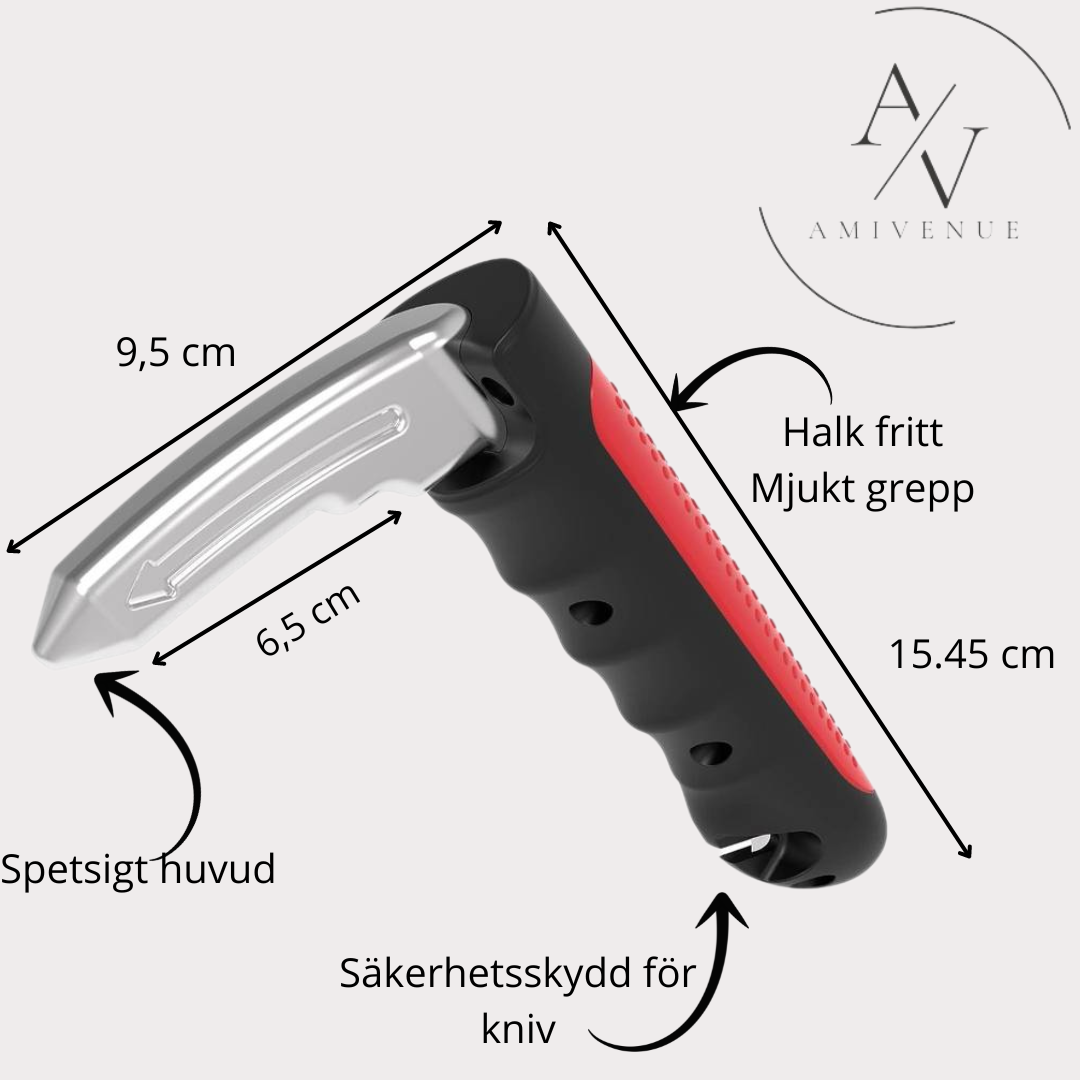 bilhadtag, halkfritt, bilassistans, säkerhetsskydd för kviv, spetsig fönster